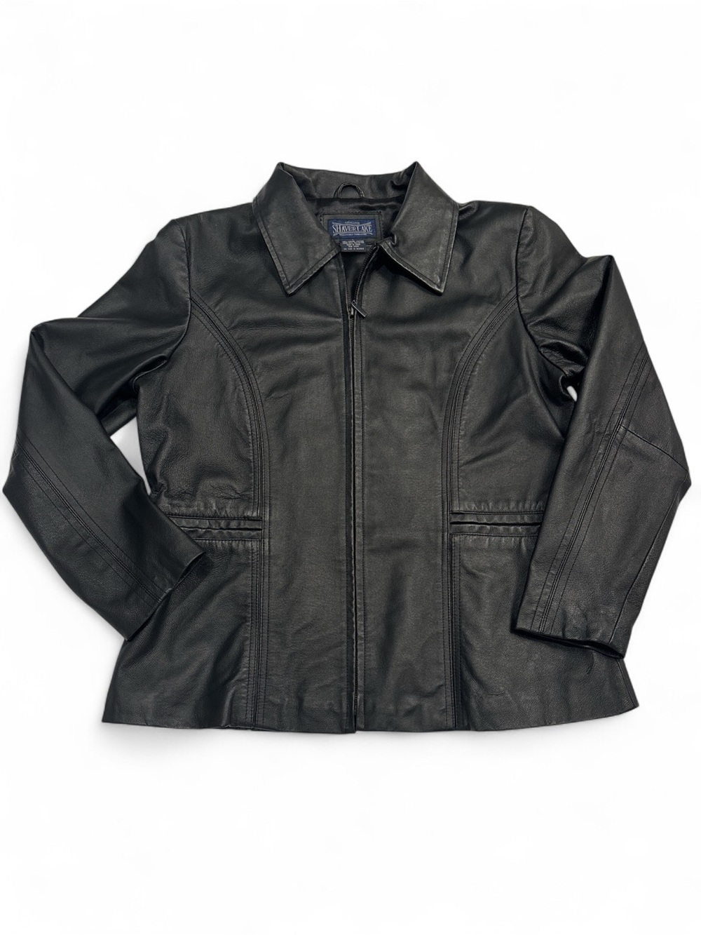 Shaver Lake Women’s Black Genuine Leather Zip-Up Women's Jacket SZ. L - Picture 1 of 6
